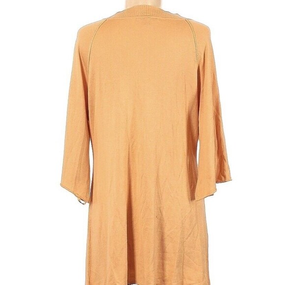 Sisters Womens Peach 3/4 Sleeve V Neck Knitted Pullover Sweater Dress Size Large - Picture 2 of 9
